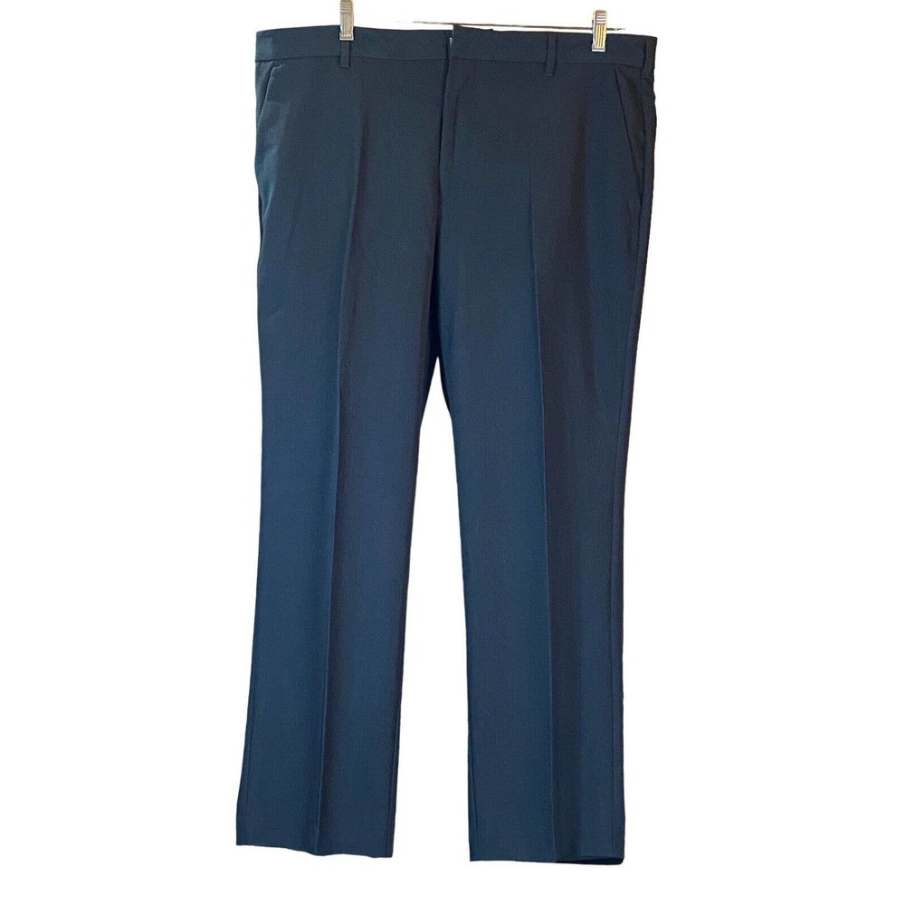 Van Heusen Mens Gray Pant Slacks Flat Front Straight Leg Classic Fit Size 38/30